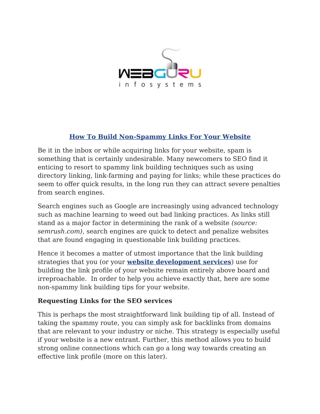how to build non spammy links for your website