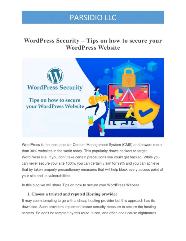 WordPress Security – Tips on how to secure your WordPress Website