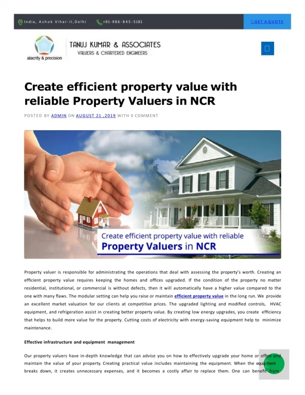Efficient property value
