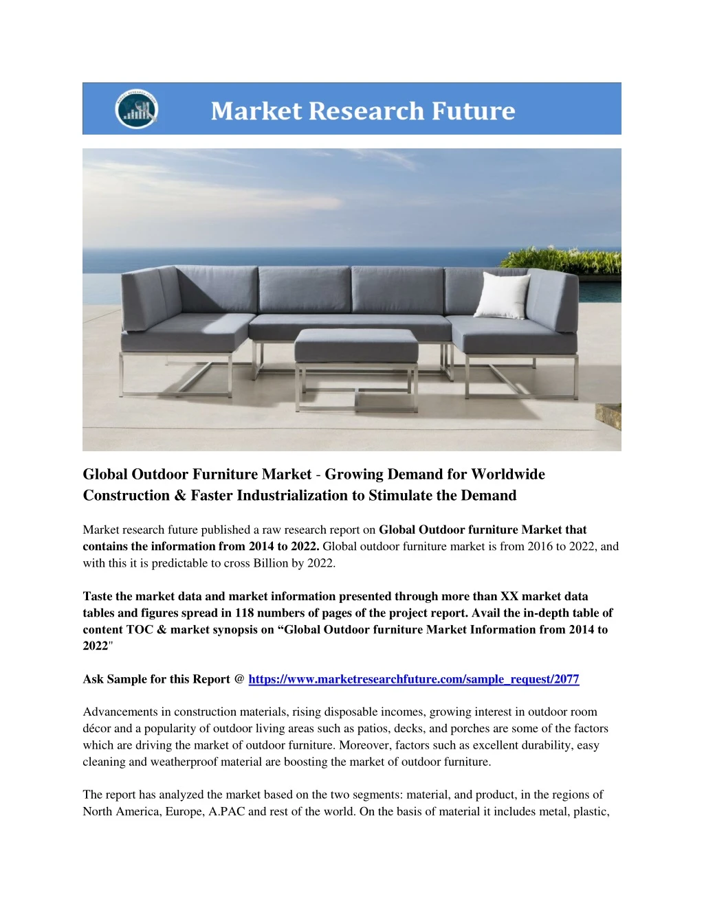 global outdoor furniture market growing demand