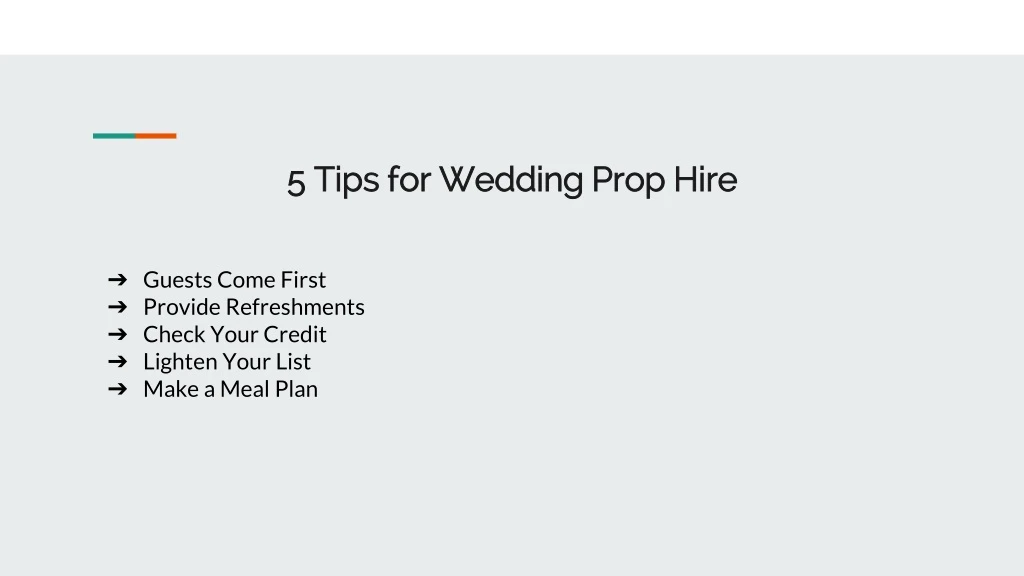 5 tips for wedding prop hire