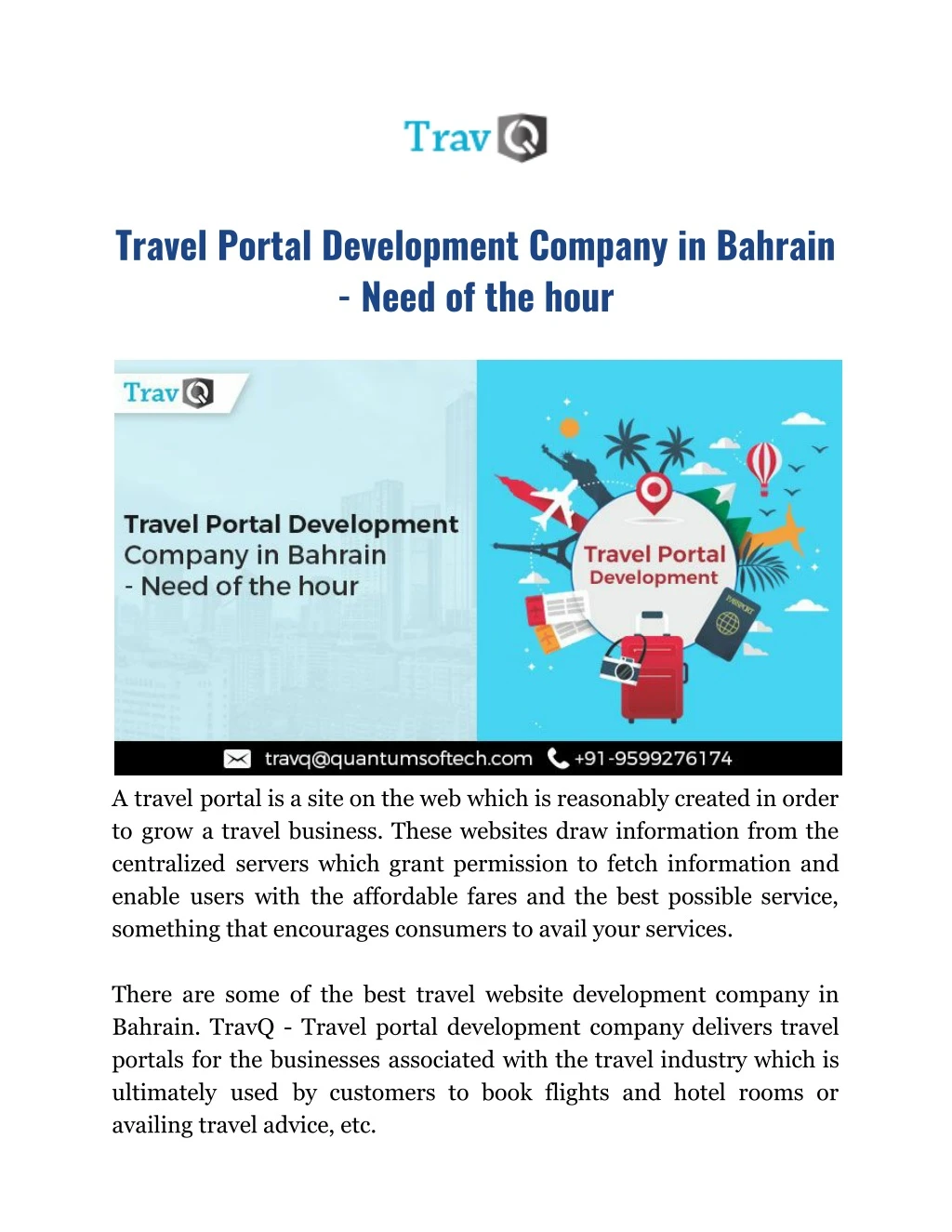travel portal development company in bahrain need
