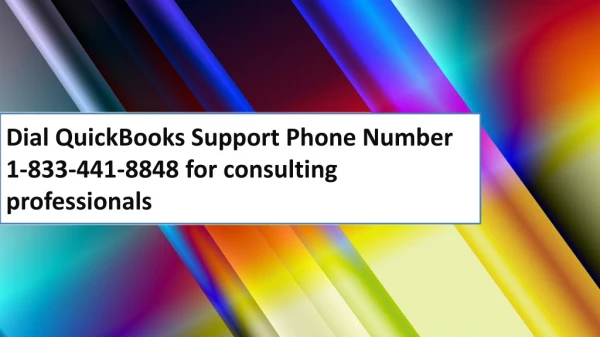 QuickBooks Support Phone Number 1-833-441-8848