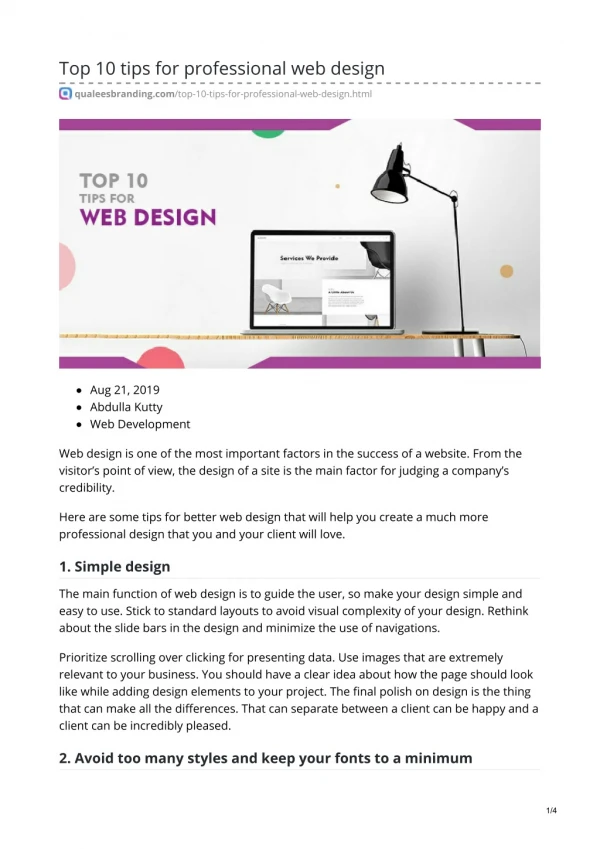 Top 10 Tips for Professional Web Design