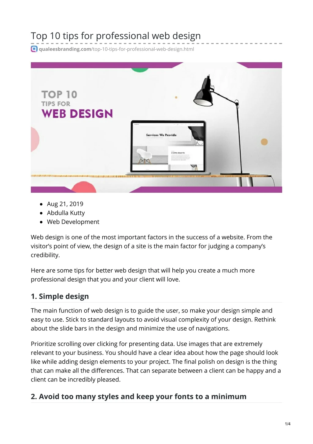 top 10 tips for professional web design