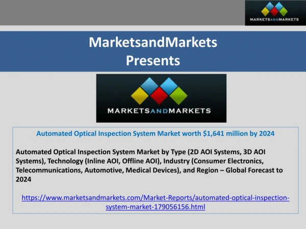 Automated Optical Inspection System Market worth $1,641 million by 2024