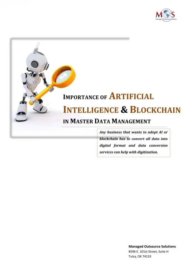 Importance of Artificial Intelligence and Blockchain In Master Data Management