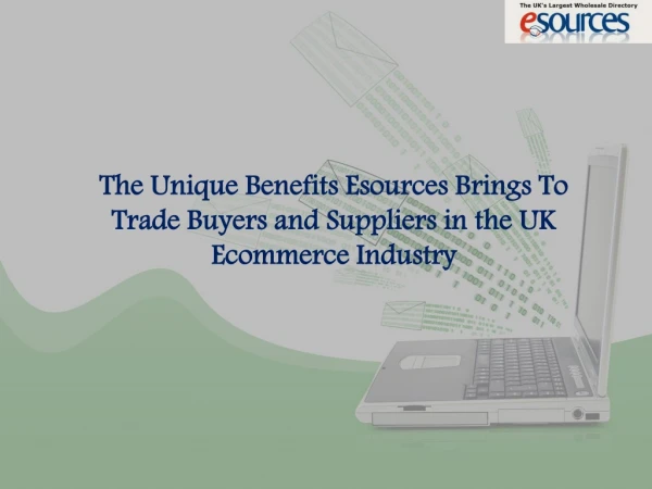 The Unique Benefits Esources Brings To Trade Buyers and Suppliers in the UK Ecommerce Industry