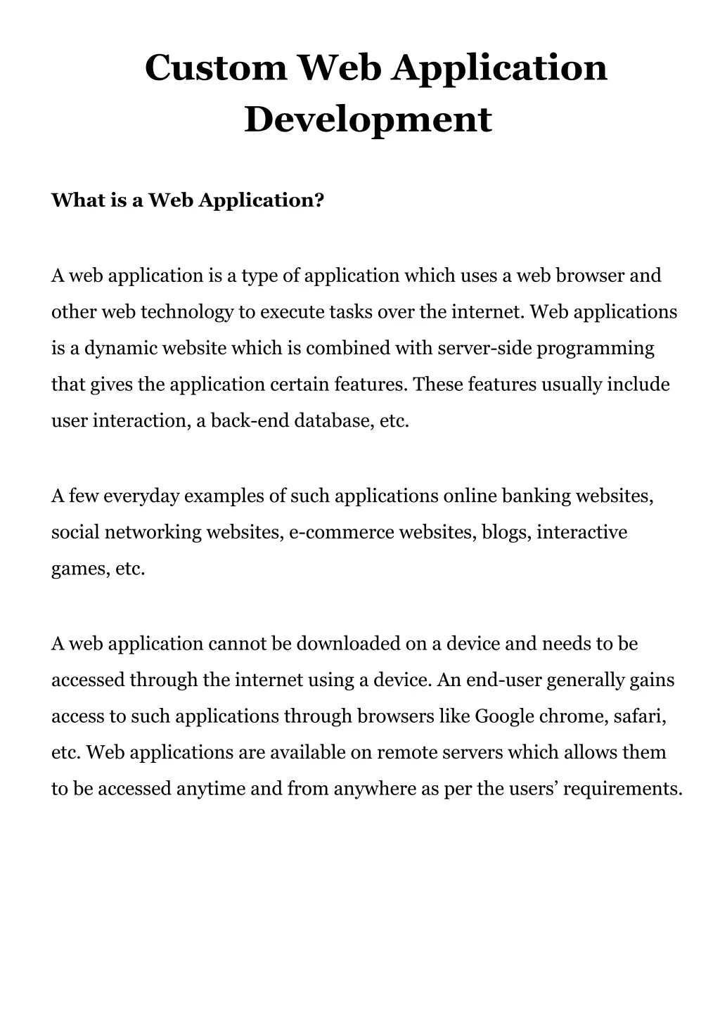 custom web application development