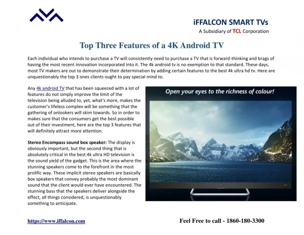 Top Three Features of a 4K Android TV