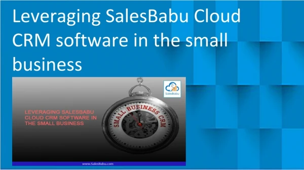 Leveraging SalesBabu Cloud CRM Software in the Small Business