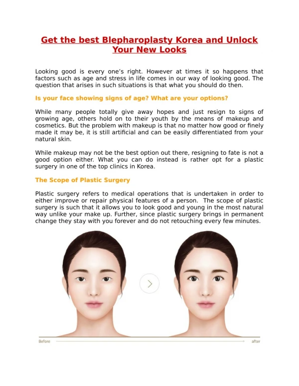 Get The Best Blepharoplasty Korea and Unlock Your New Looks