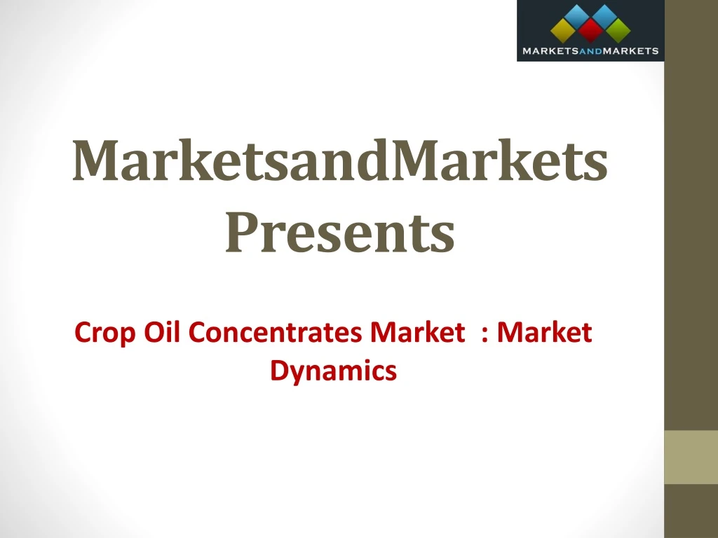 marketsandmarkets presents