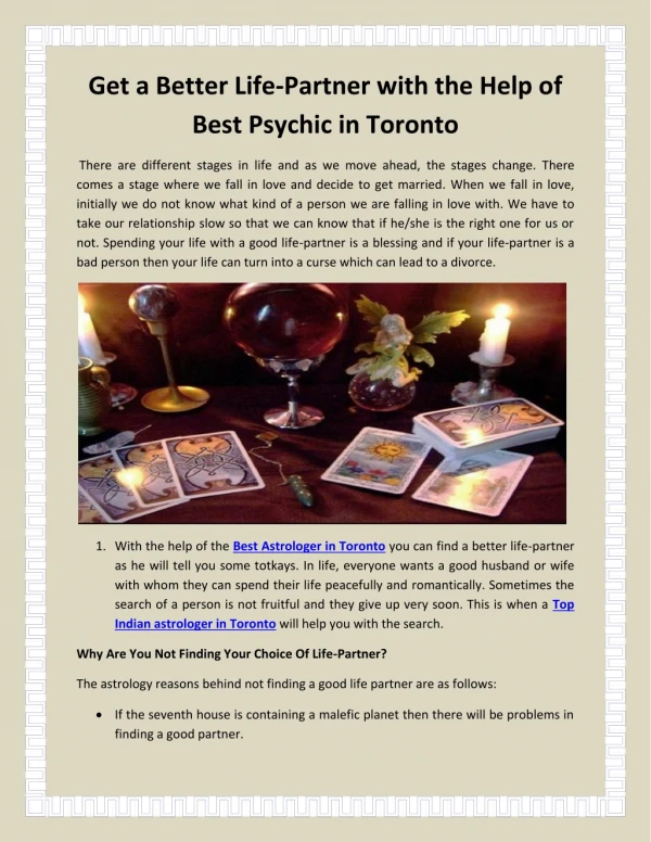 Get a Better Life-Partner with the Help of Best Psychic in Toronto