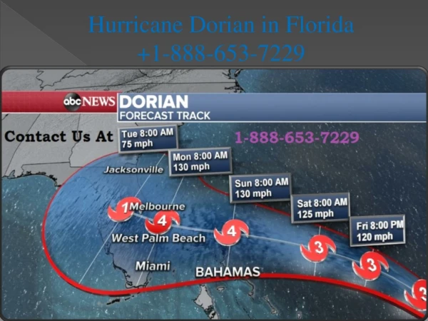 Hurricane Dorian in Florida 1-888-653-7229