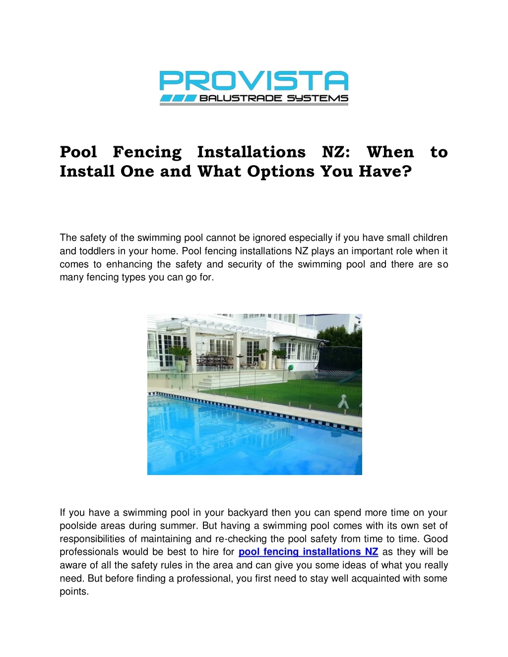 pool fencing installations nz when to install