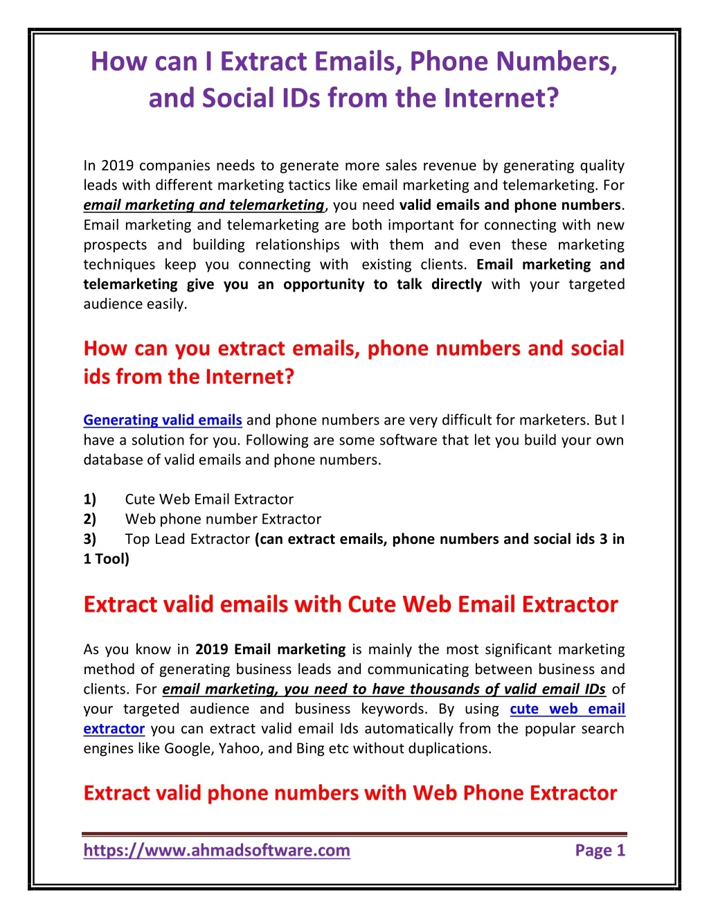 how can i extract emails phone numbers and social