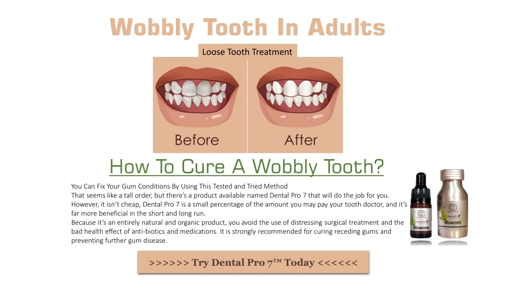 wobbly tooth in adults