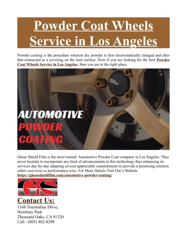 Powder Coat Wheels Service in Los Angeles