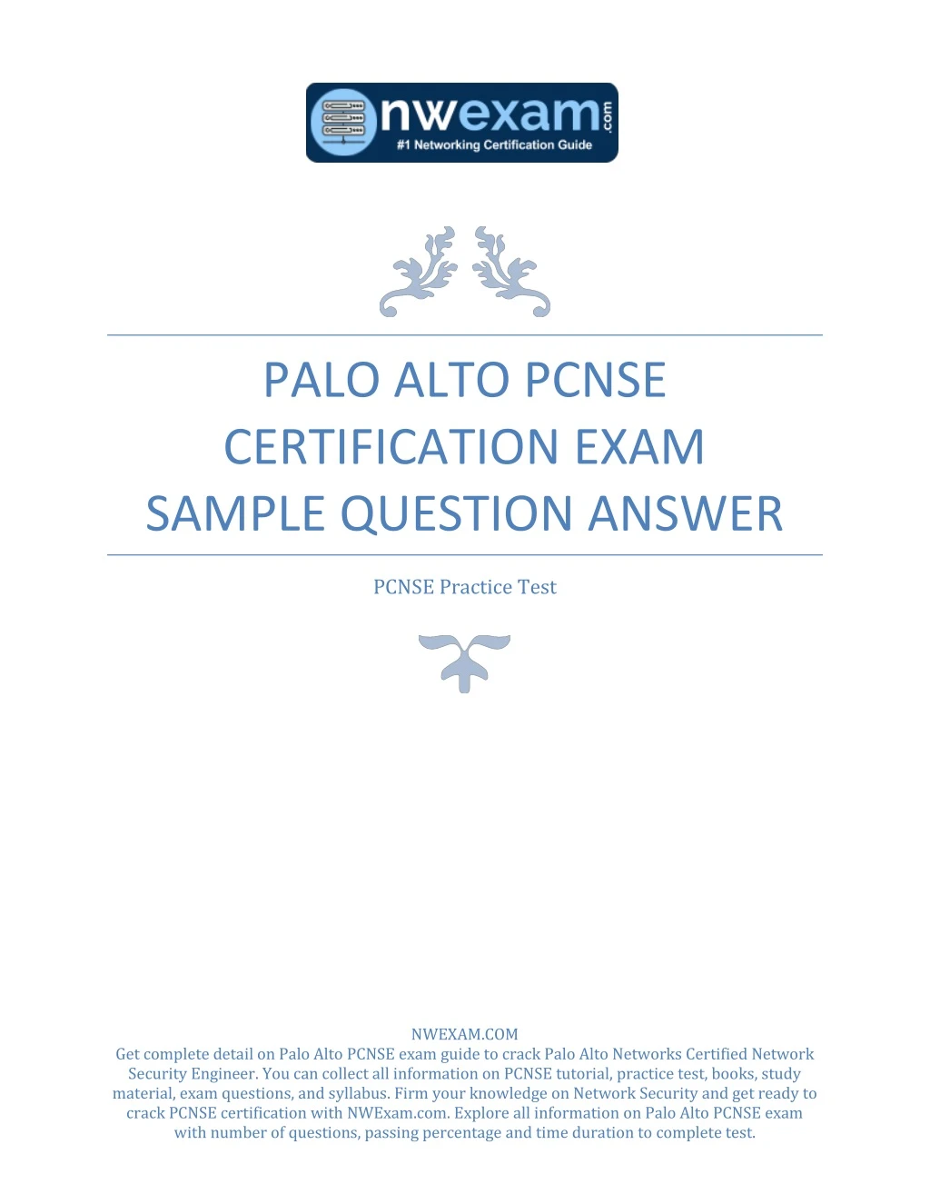 palo alto pcnse certification exam sample