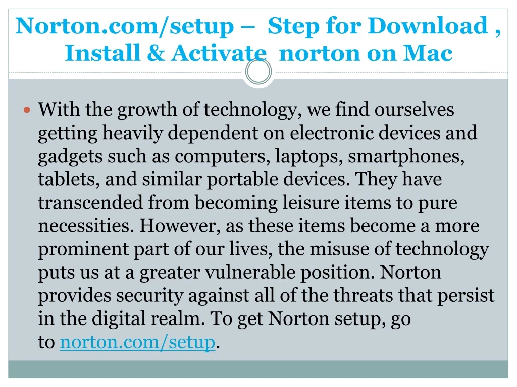 norton com setup step for download install activate norton on mac