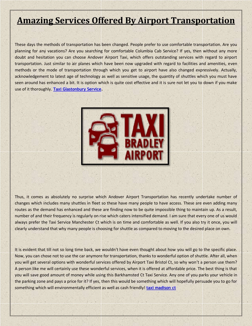 amazing services offered by airport transportation