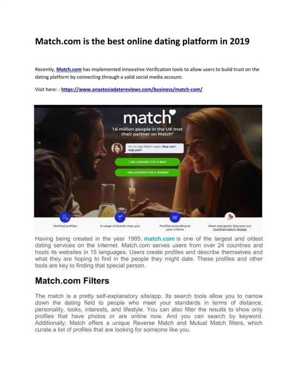 Match.com is best way to match-making - AnastasiaDate Fraud