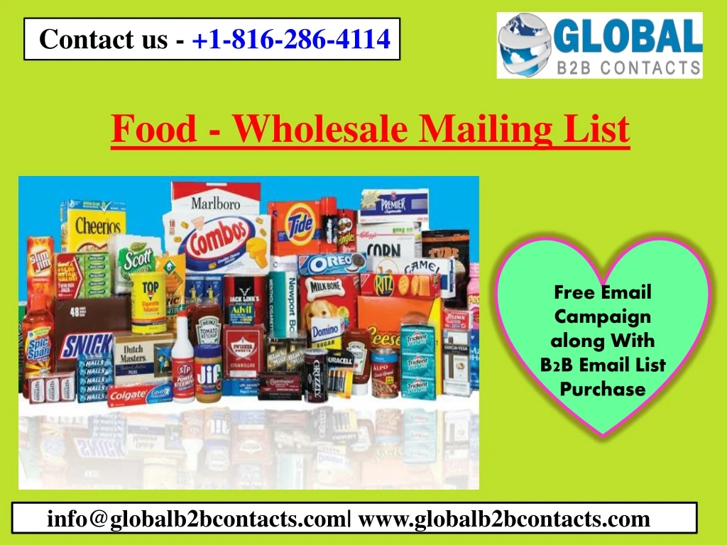 food wholesale mailing list