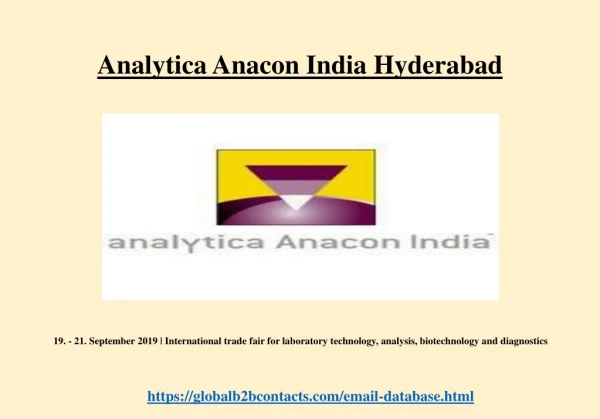 Analytica Anacon India Hyderabad