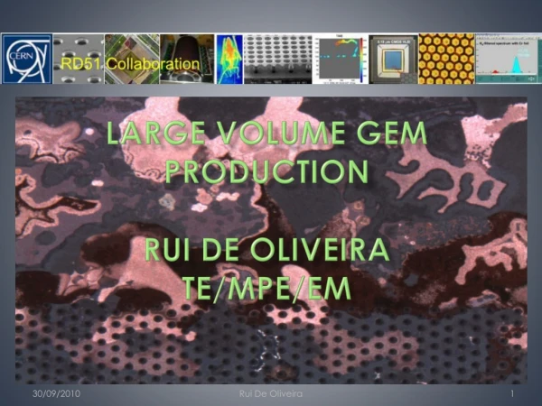 Large volume GEM production Rui De Oliveira TE/MPE/EM