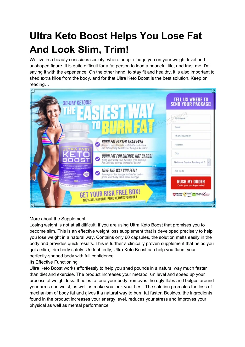 ultra keto boost helps you lose fat and look slim