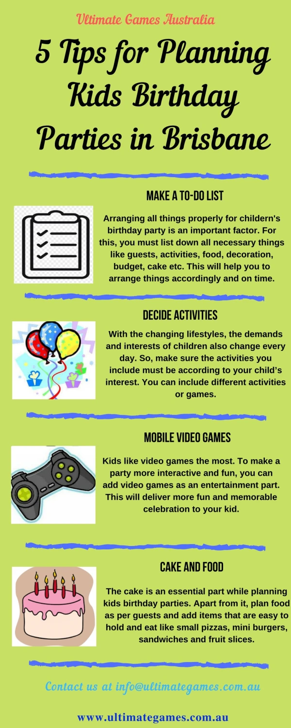 5 Tips for Planning Kids Birthday Parties in Brisbane