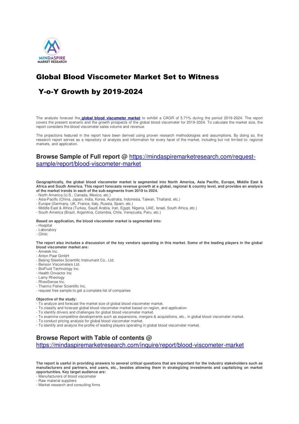 global blood viscometer market set to witness