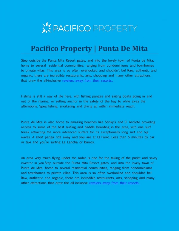 Punta de Mita & Sayulita Commercial & Property Real Estate Mexico, NA