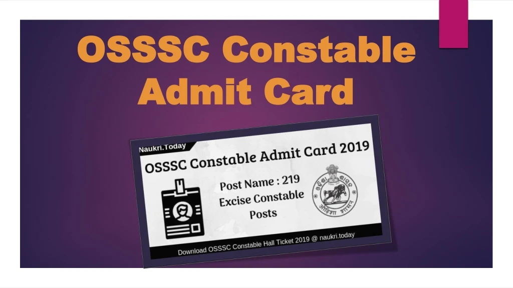 osssc constable admit card