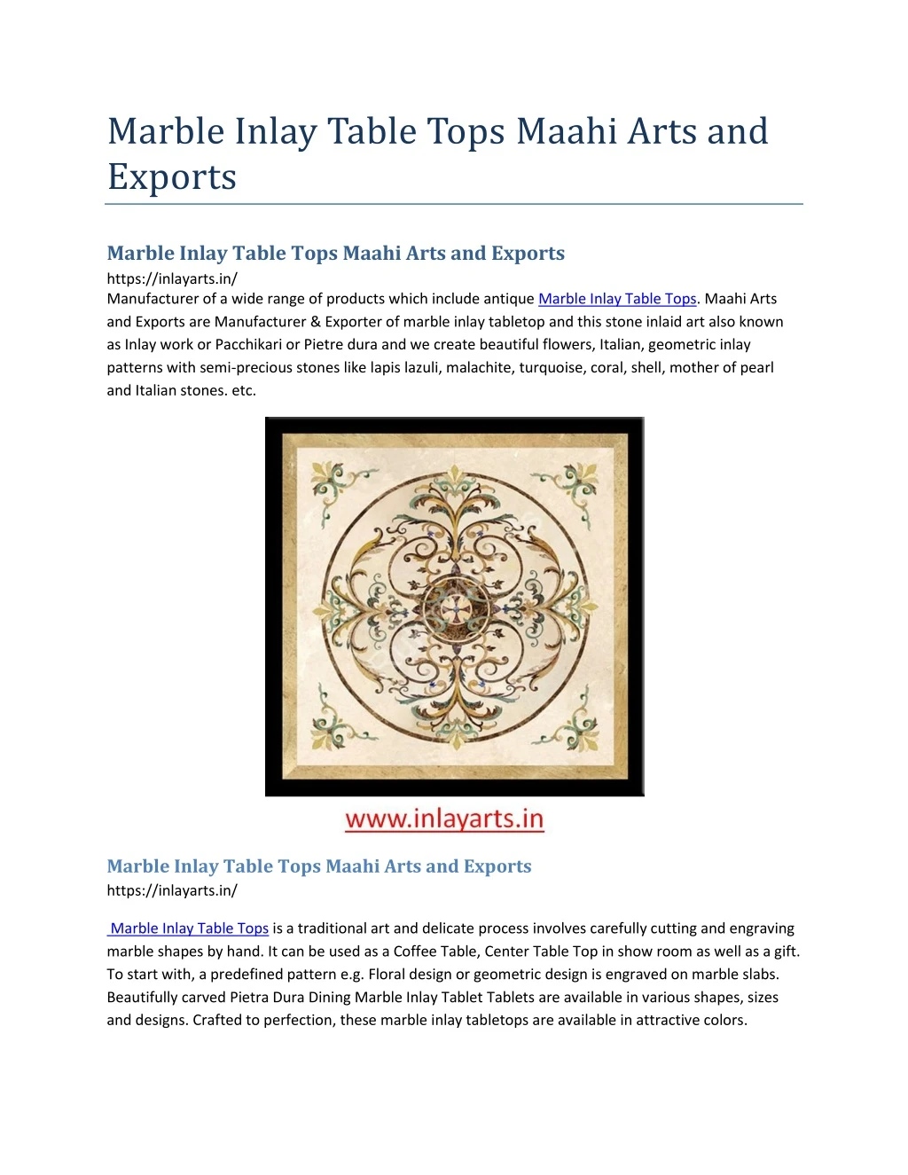 marble inlay table tops maahi arts and exports