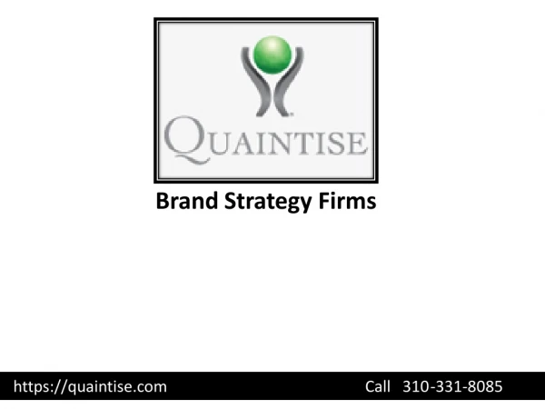 Brand Strategy Firms - Quaintise LLC
