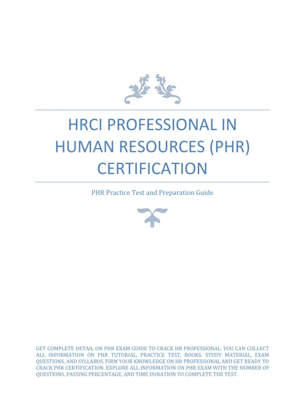 Learn How to Become HRCI Professional in Human Resources (PHR) Certification