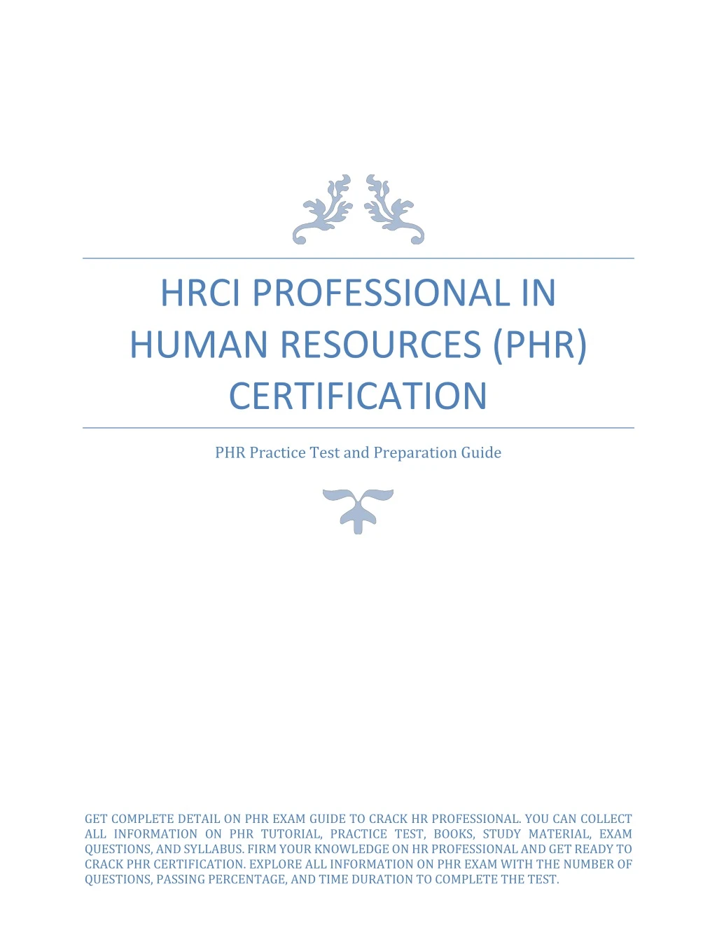 hrci professional in human resources