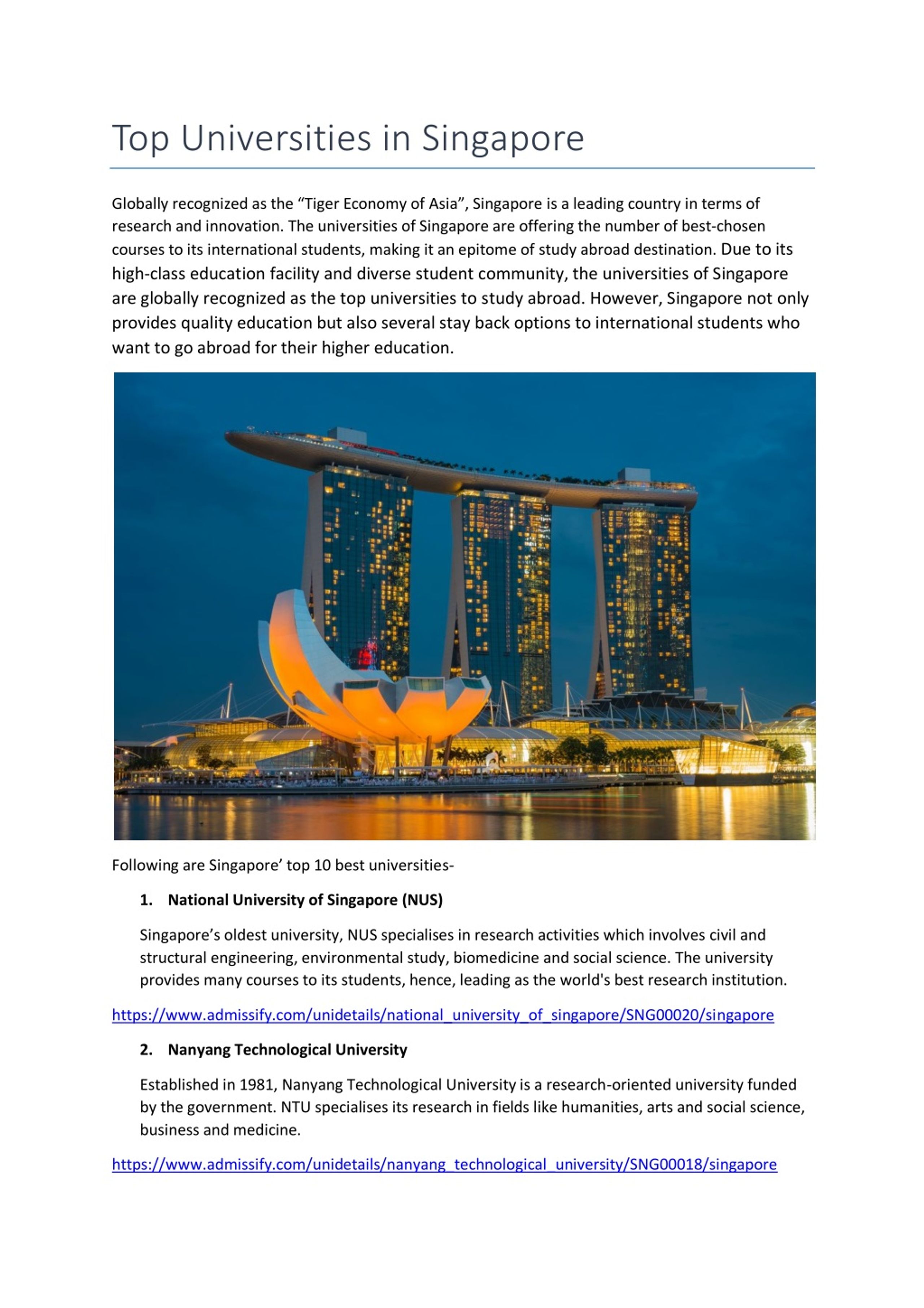 PPT - Top Universities in Singapore PowerPoint Presentation, free ...