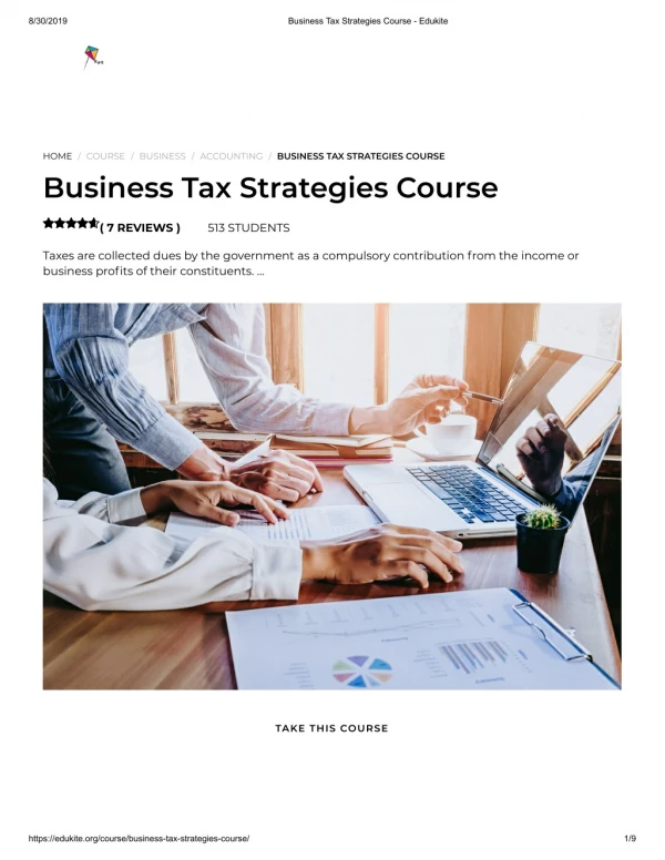 Business Tax Strategies Course - Edukite