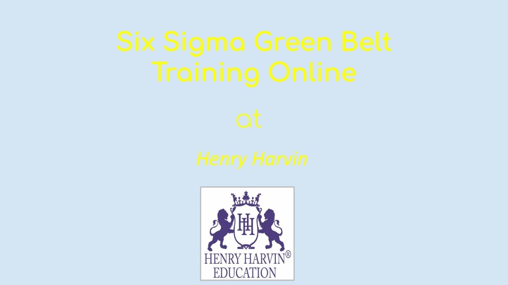 six sigma green belt training online