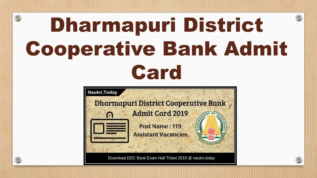 dharmapuri district cooperative bank admit card