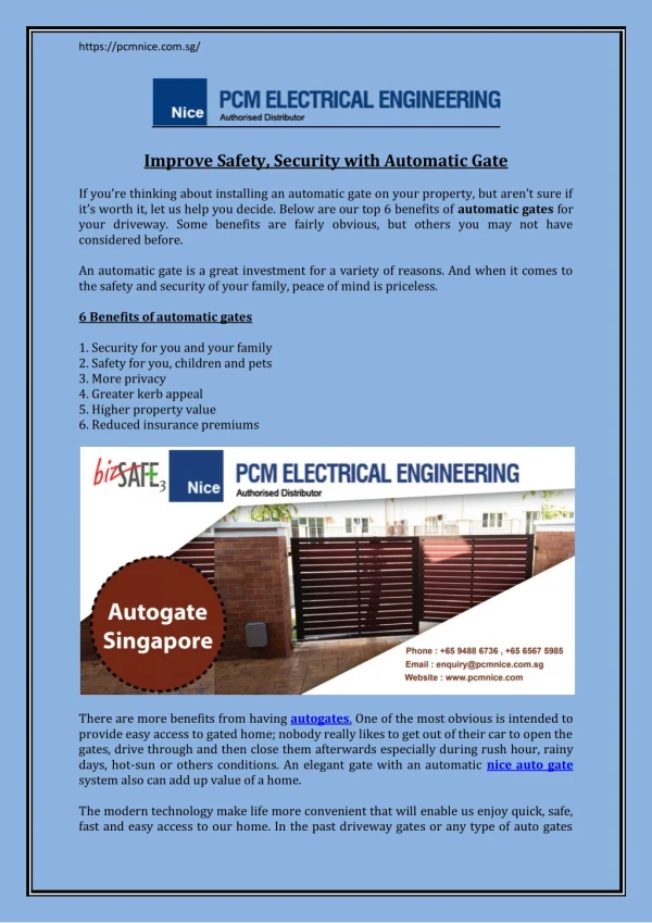 Improve Safety, Security with Automatic Gate