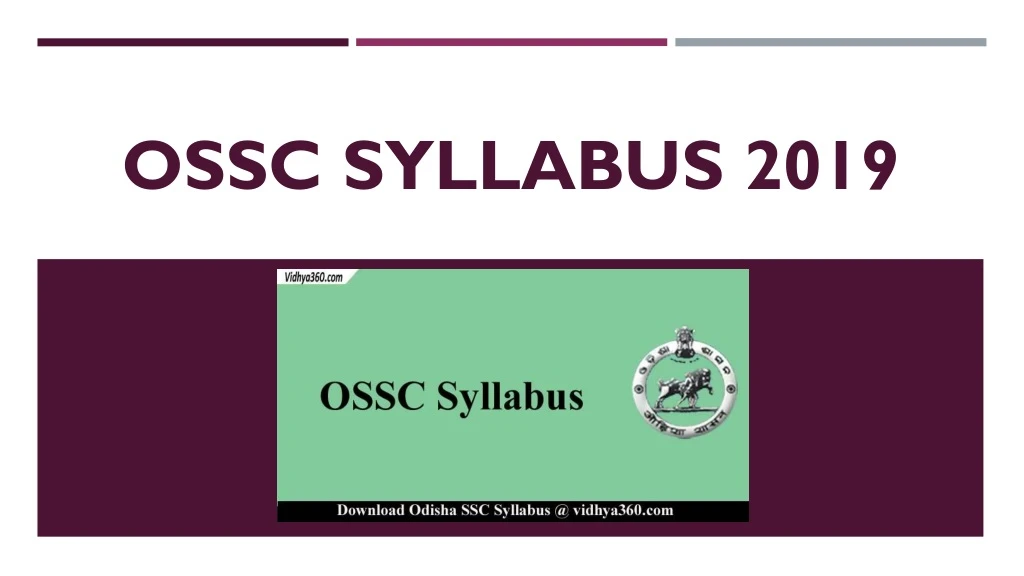 ossc syllabus 2019