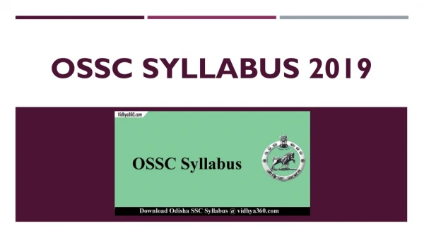 OSSC Syllabus 2019, What Is JE (Mechanical & Civil) Exam Scheme ?