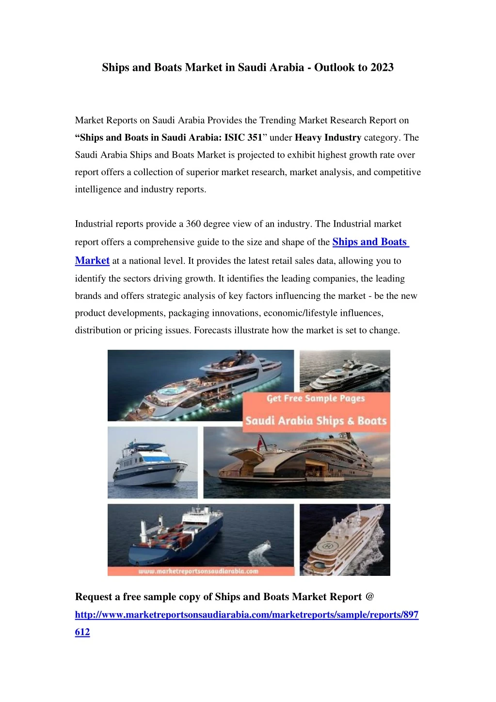 ships and boats market in saudi arabia outlook
