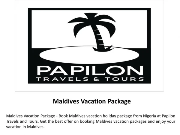 Maldives Vacation Package