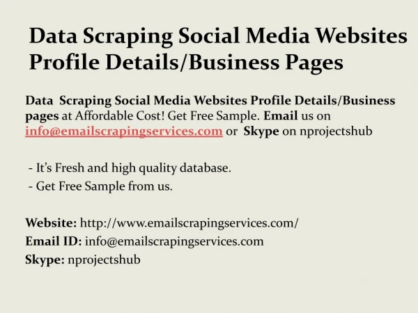 data scraping social media websites profile details business pages