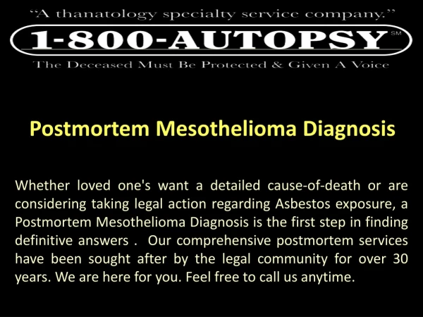 Postmortem Mesothelioma Diagnosis